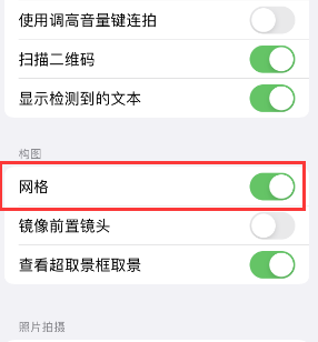 望奎苹果手机维修网点分享iPhone如何开启九宫格构图功能 